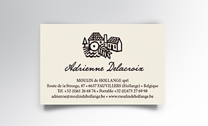 Création des cartes de visite du Moulin de Hollange